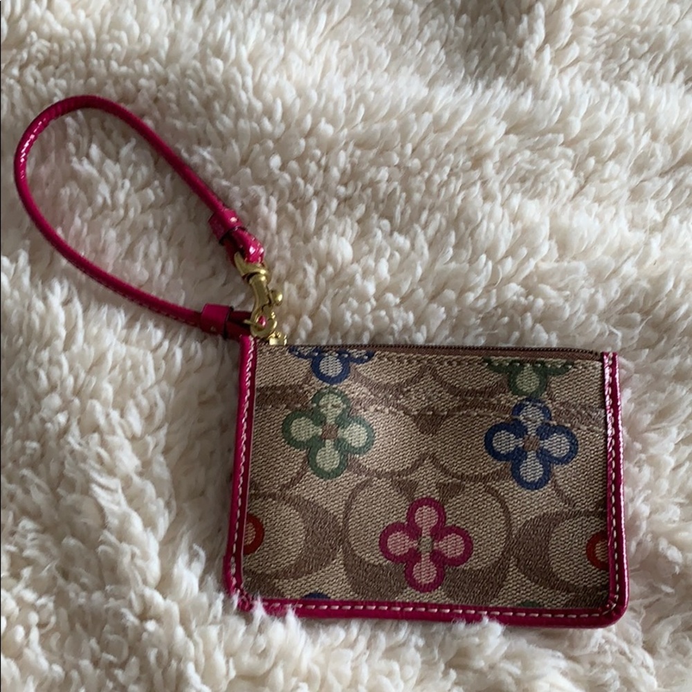 Brown and Pink Coach wallet